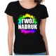 T-SHIRT DAMSKI  nadruk wielokolorowy